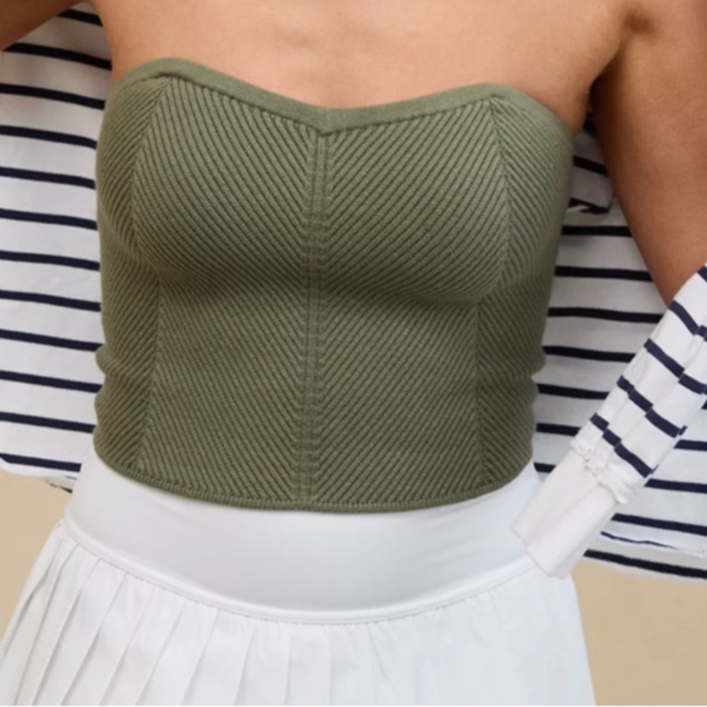NWT Aerie Ribbed Sweater Tube Top in Olive Fun